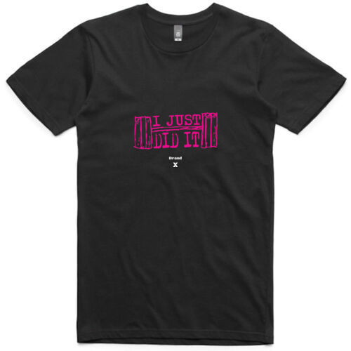 I just did it (pink) - Adult Black Tee Thumbnail