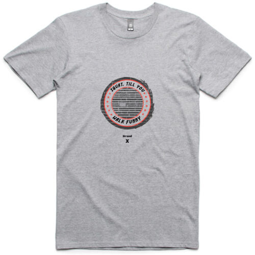 Squat til you walk funny - Adult Grey Marle Tee Thumbnail