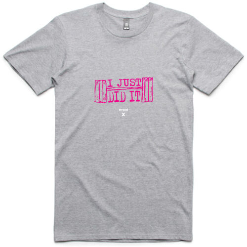 I just did it (pink) - Adult Grey Marle Tee Thumbnail