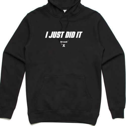 I just did it (white) - Adult Black Hoodie Thumbnail