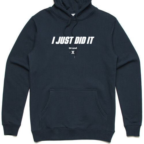 I just did it (white) - Adult Navy Hoodie Thumbnail
