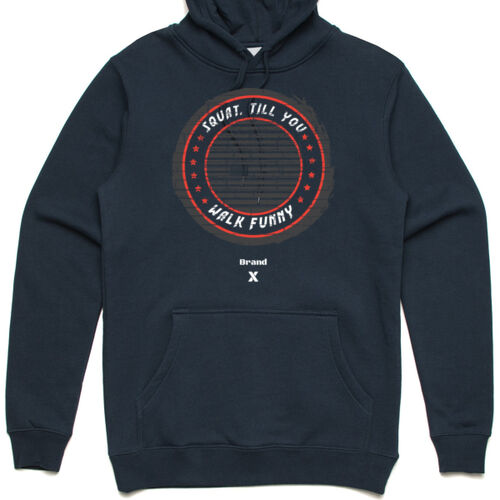 Squat til you walk funny - Adult Navy Hoodie Thumbnail