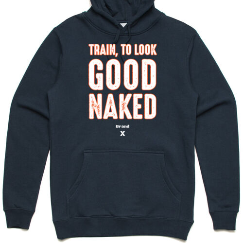 Train to look good naked - Adult Navy Hoodie Thumbnail