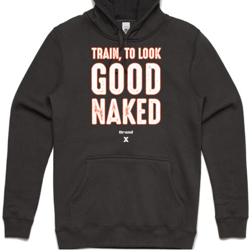 Train to look good naked - Adult Coal Hoodie Thumbnail
